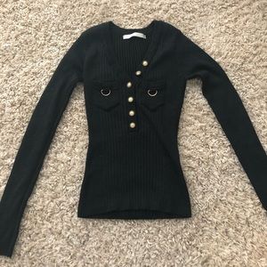 Black long sleeve top